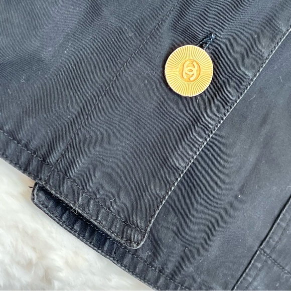 💔SOLD💔 CHANEL Vintage Little Black Jacket with CC logo buttons denim FR40 auth - Picture 12 of 15